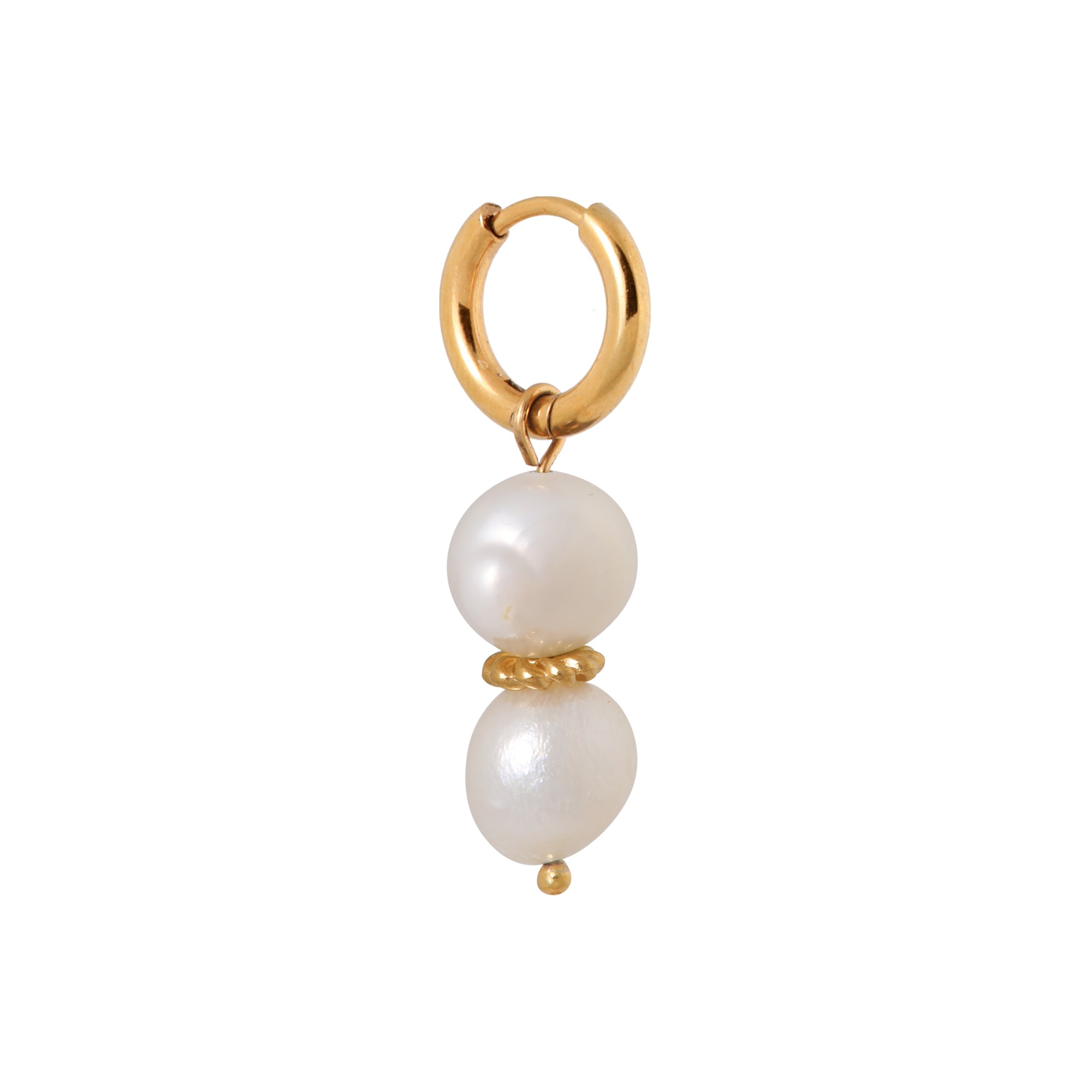 Belle pearl hoop gold