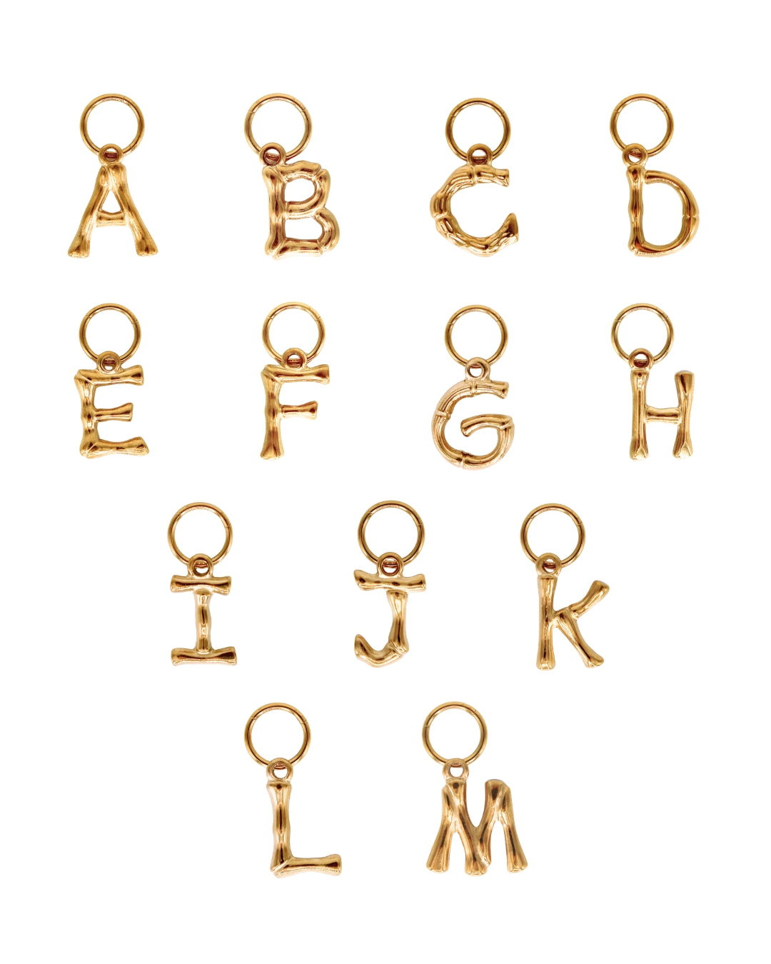 Big letter charm gold