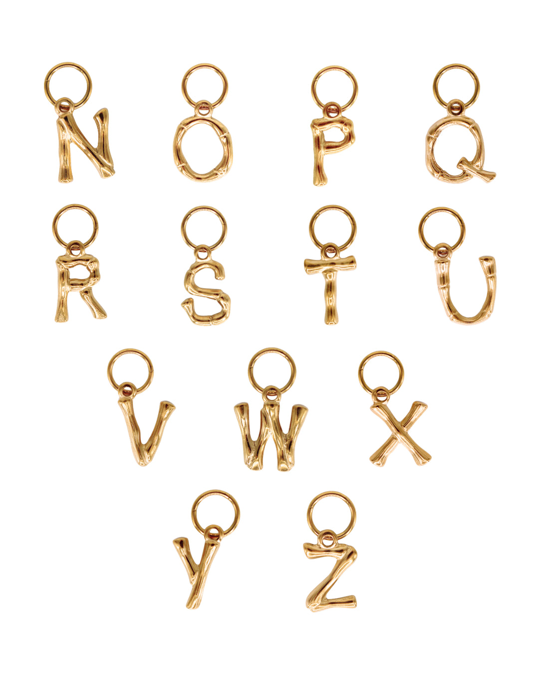 Big letter charm gold
