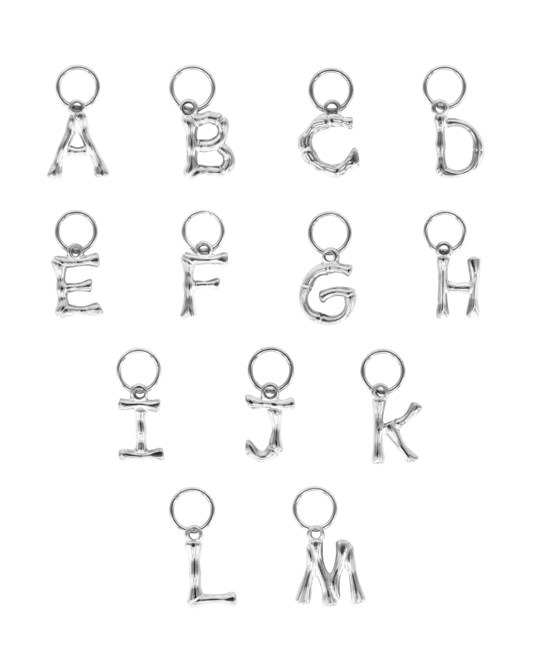 Big letter charm silver