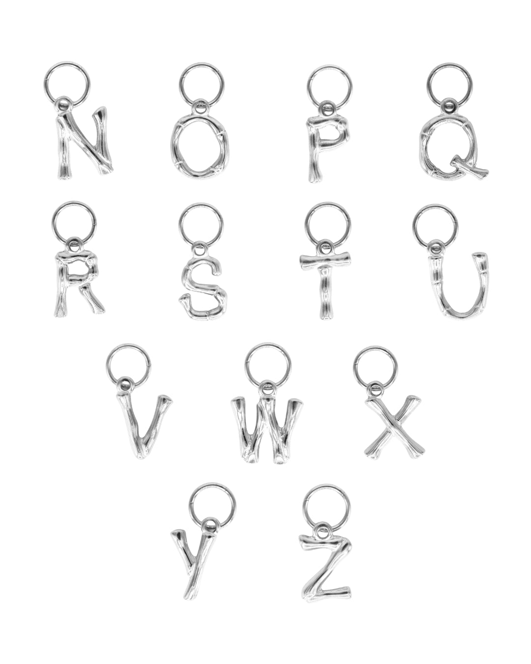 Big letter charm silver