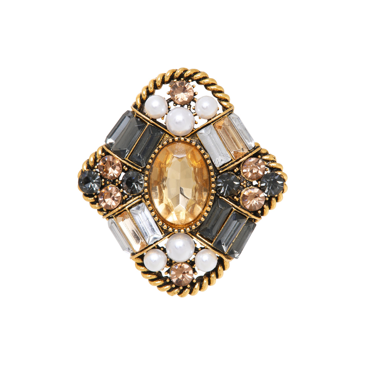 Bold vintage broche gold