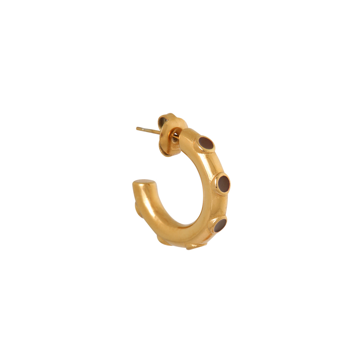 Brown dottie hoop gold