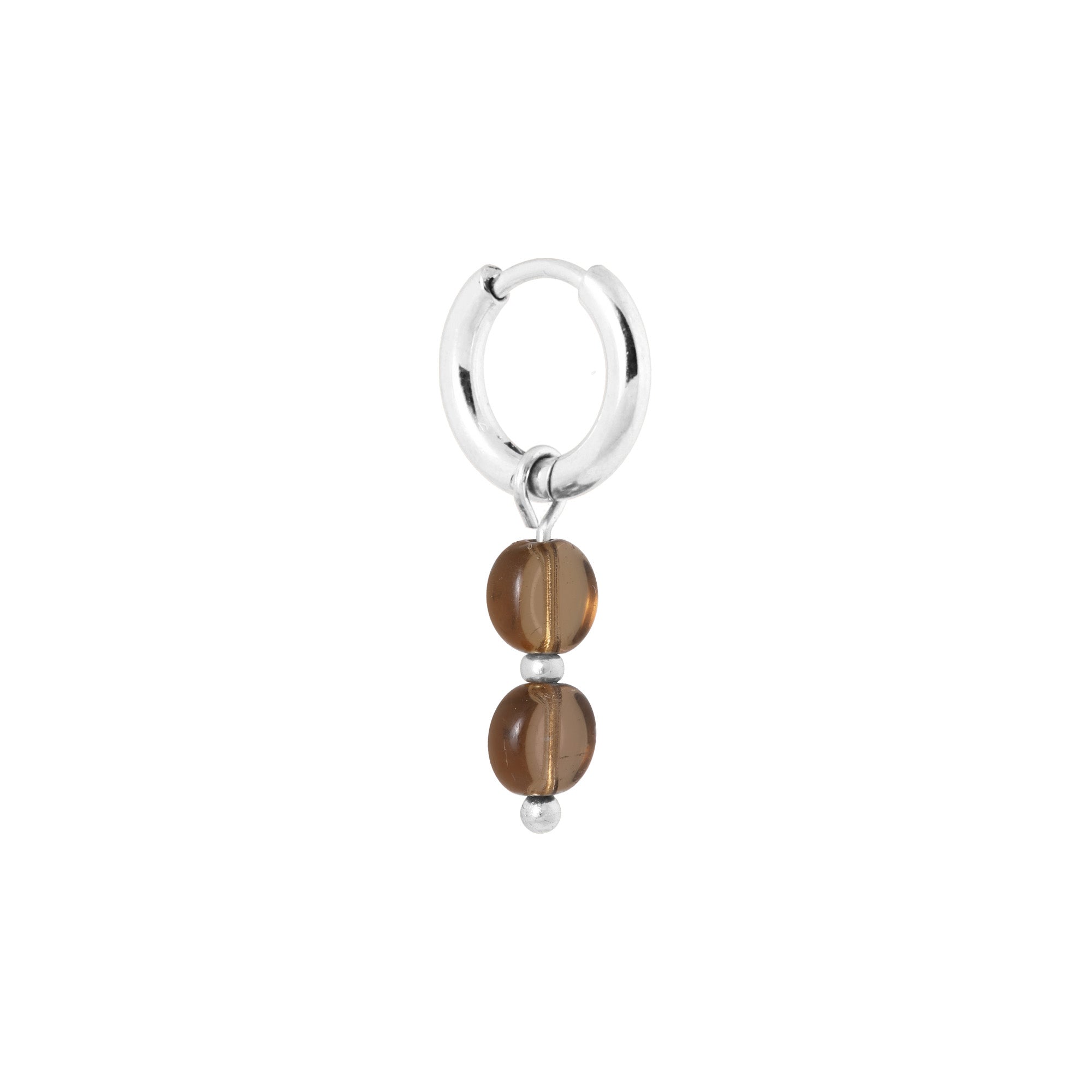 Brown round hoop silver