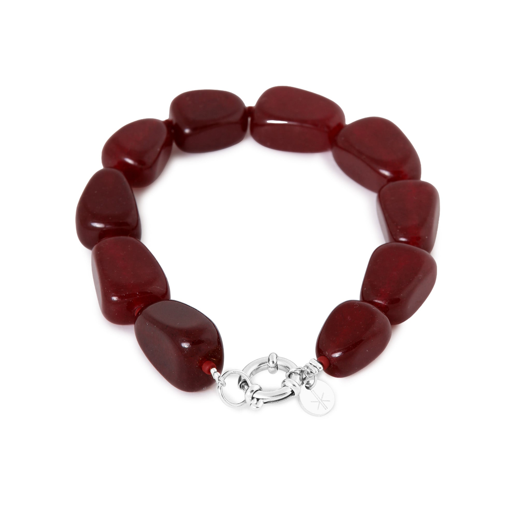 Burgundy bracelet silver