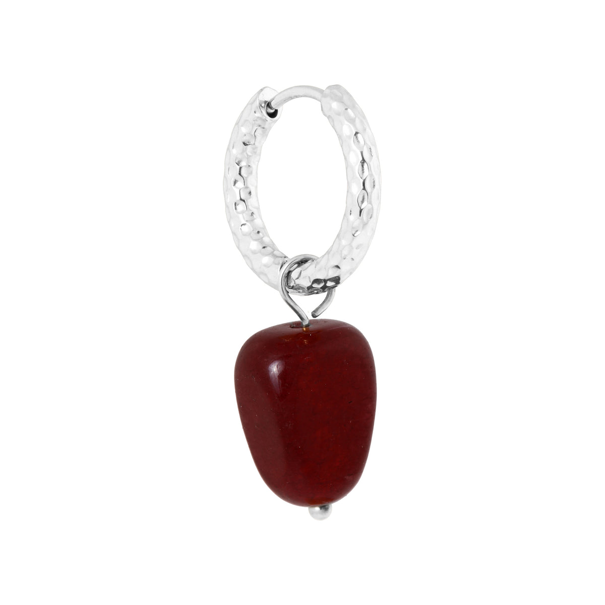 Burgundy hoop silver