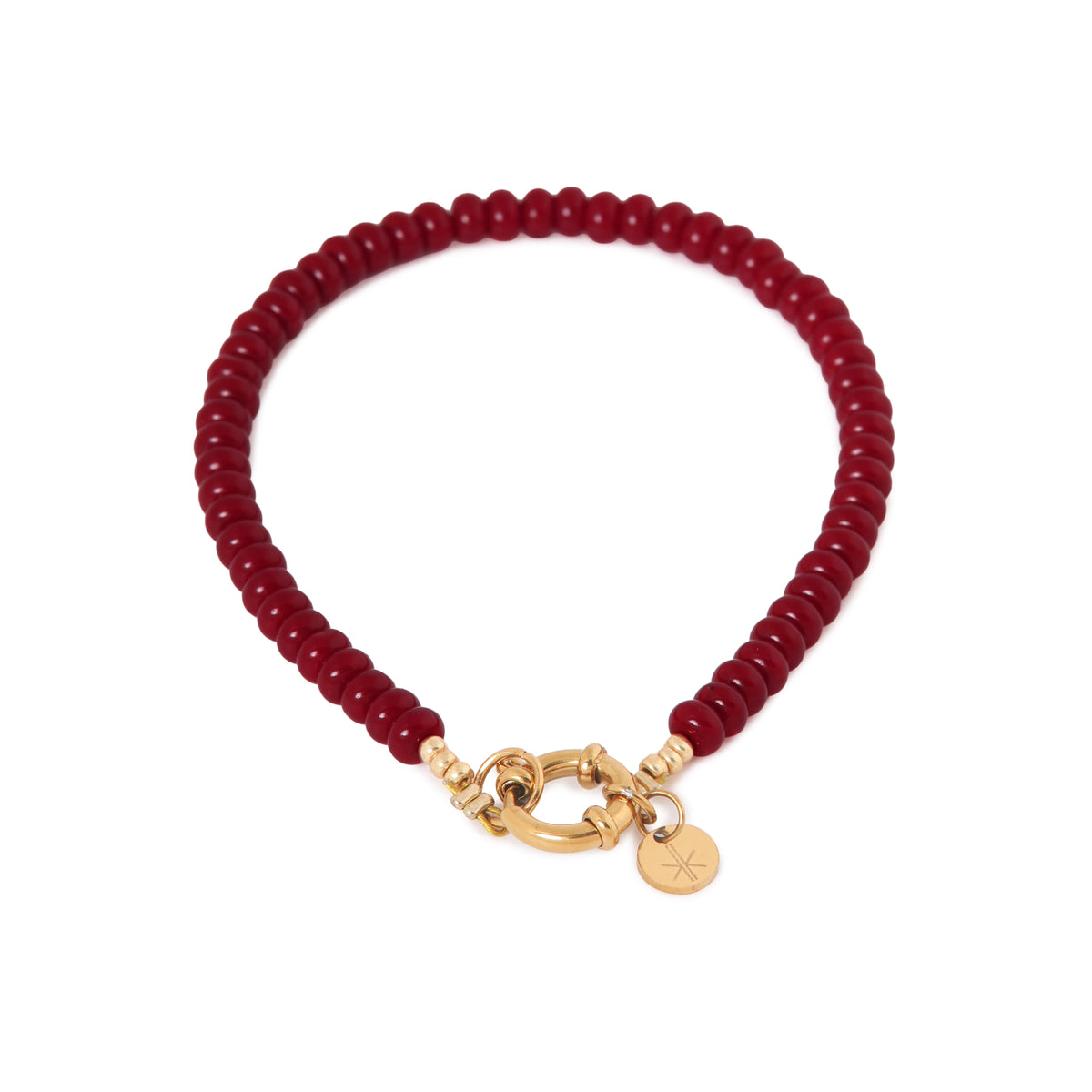 Burgundy small bracelet gold