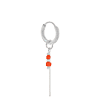 singlepair Chain coral hoop silver