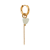 singlepair Chain green heart hoop gold