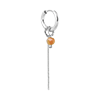 singlepair Chain orange round hoop silver