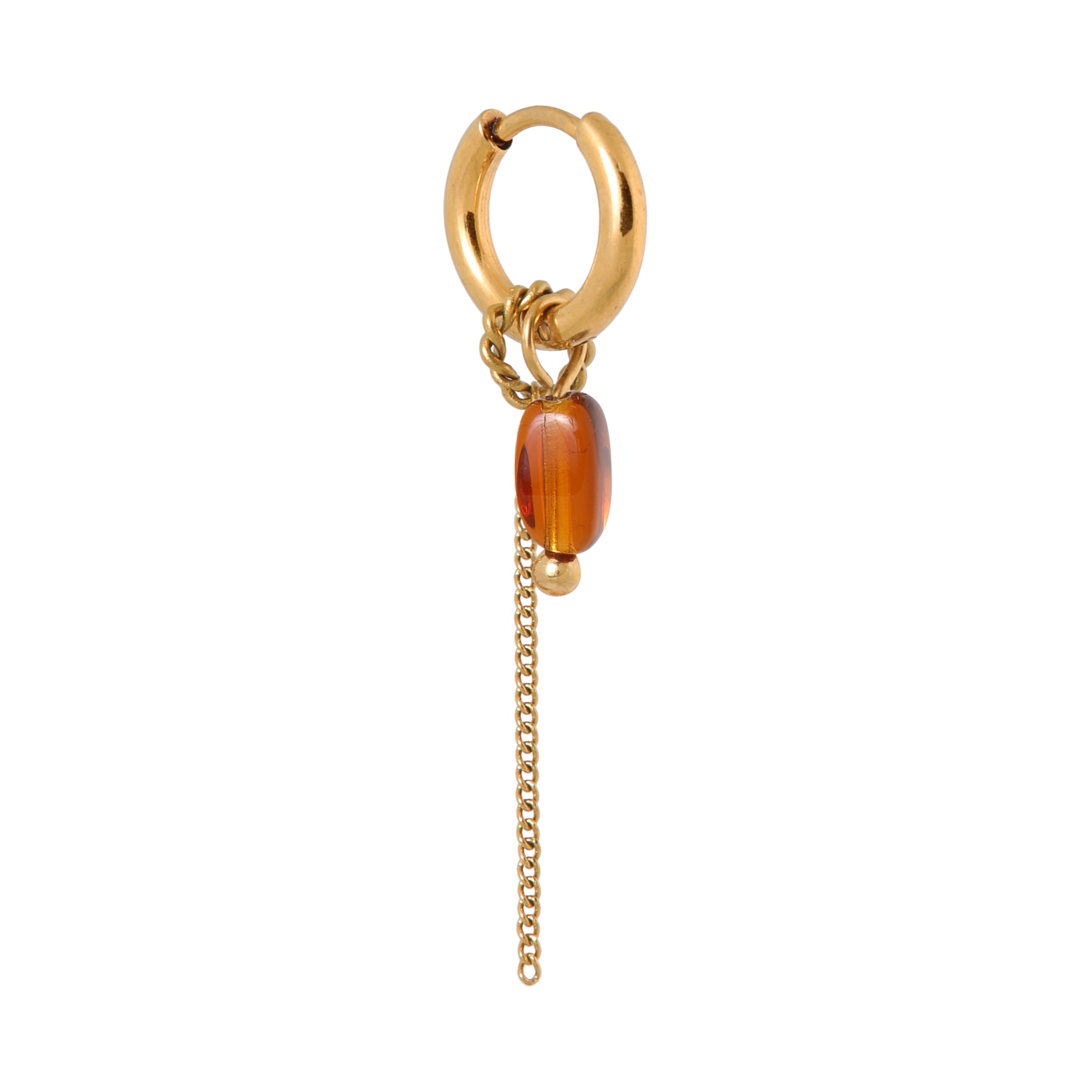 Chain oval brown hoop gold