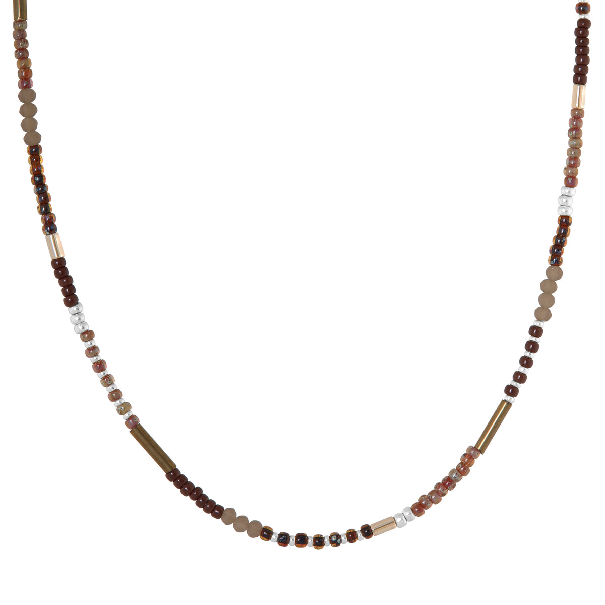 Chique brown necklace silver