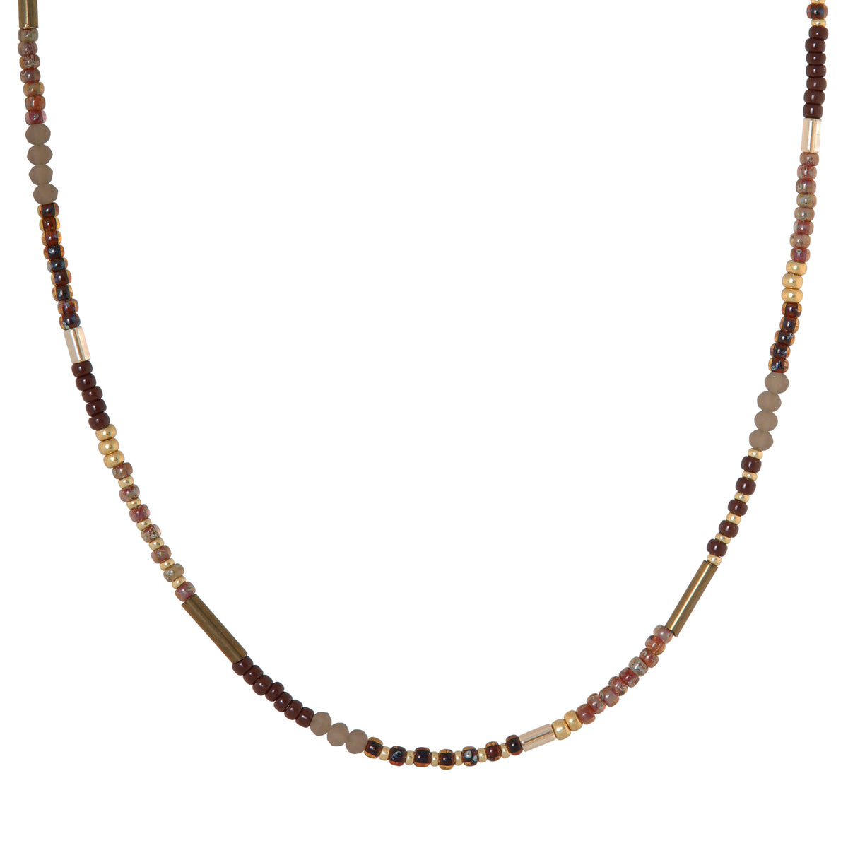 Chique brown necklace gold
