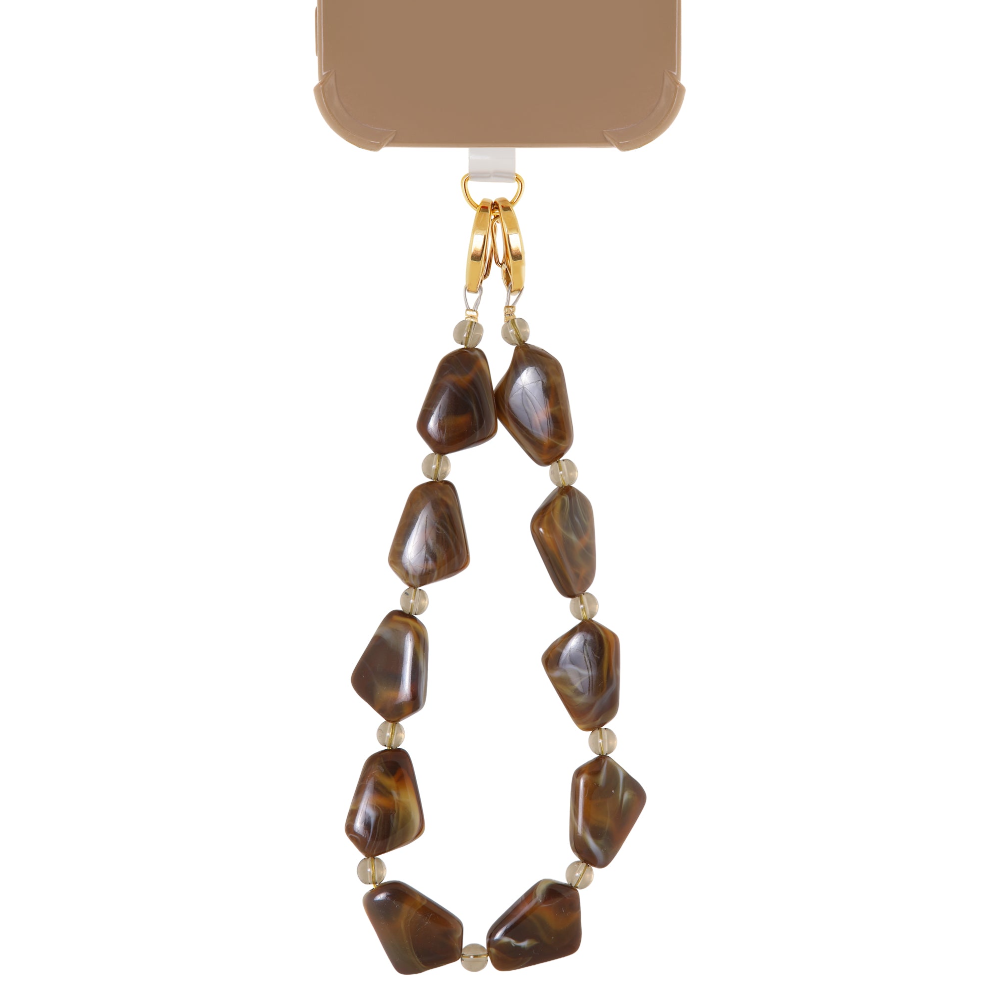 Chocolate phone cord gold