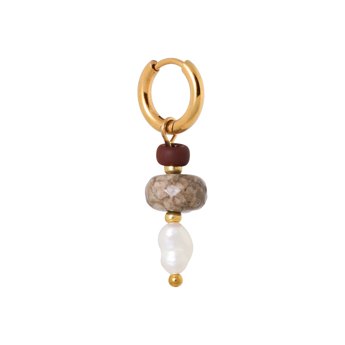 Classic pearl hoop gold