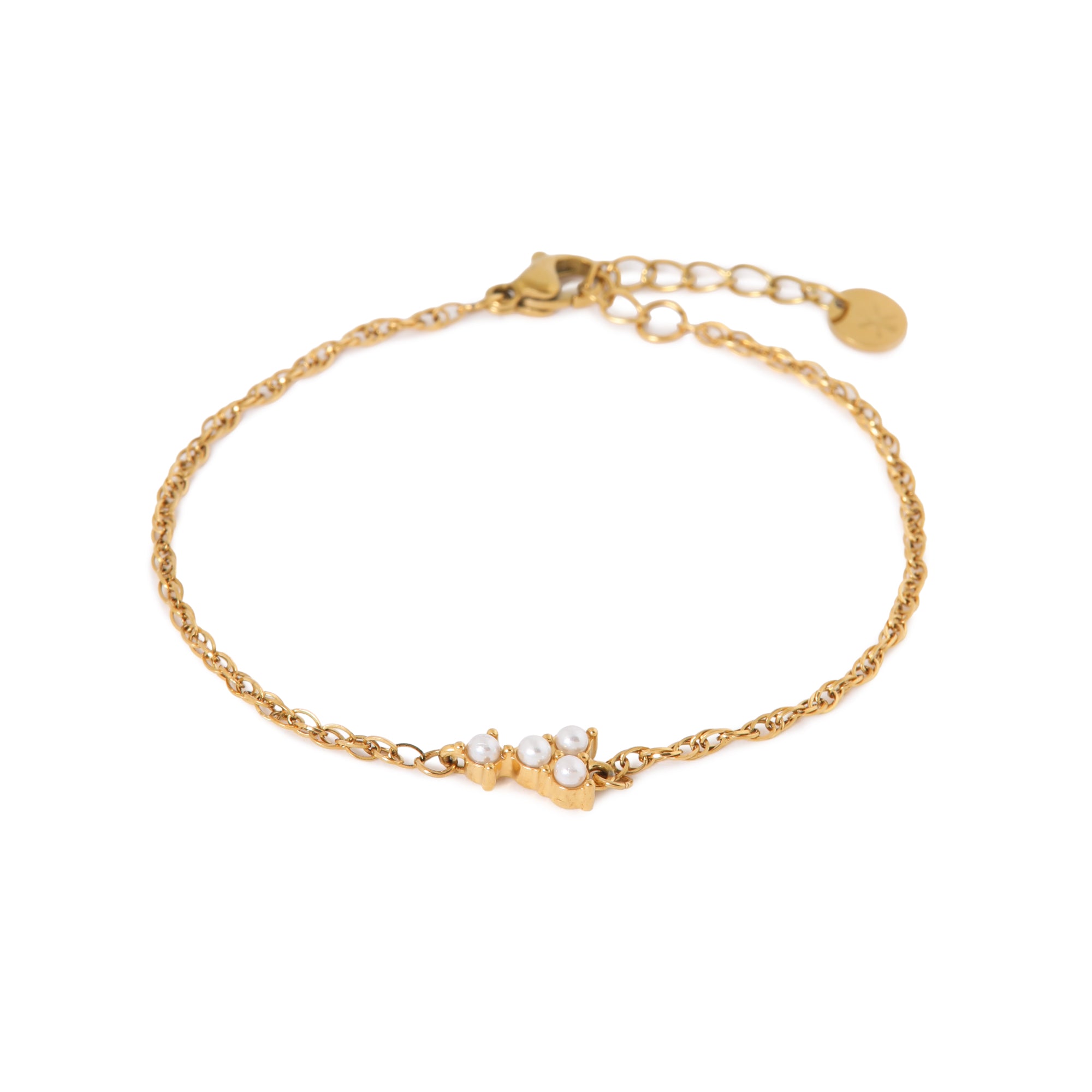 Classy pearl bracelet gold