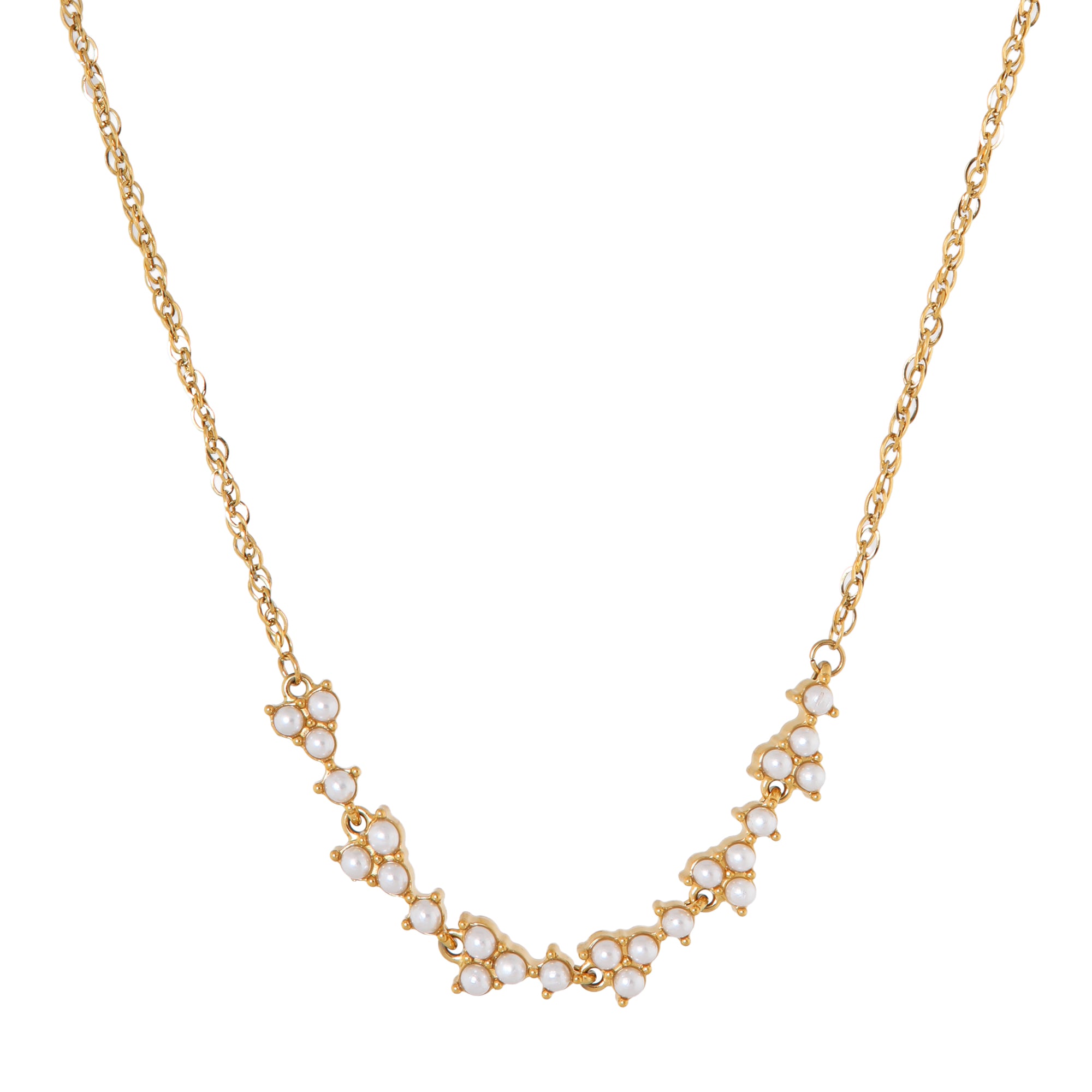 Classy pearl necklace gold