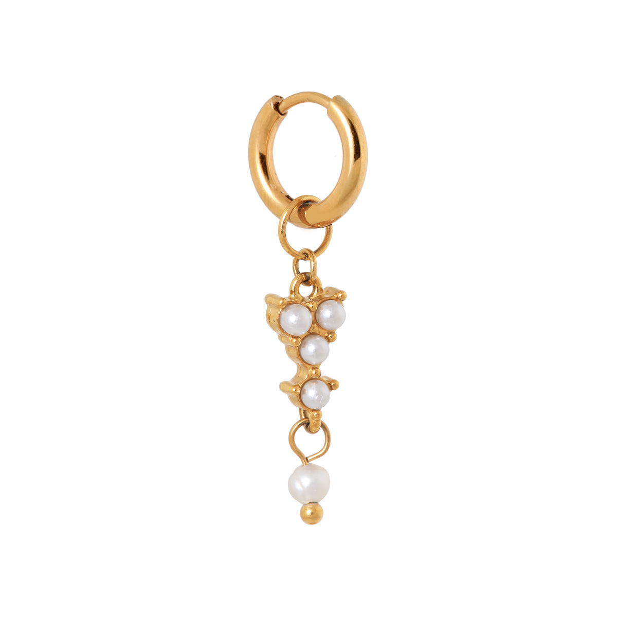 Classy pearl hoop gold
