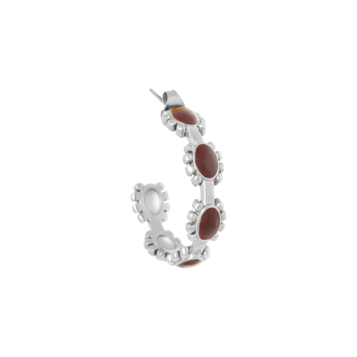 Garnet romance hoop silver