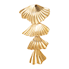 singlepair Golden leaf hoop silver