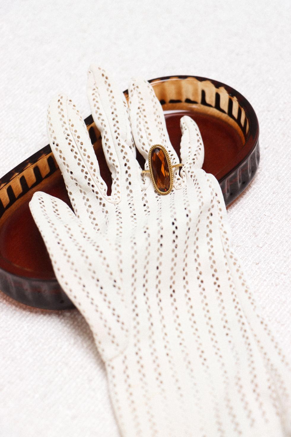 Smokey brown ring gold
