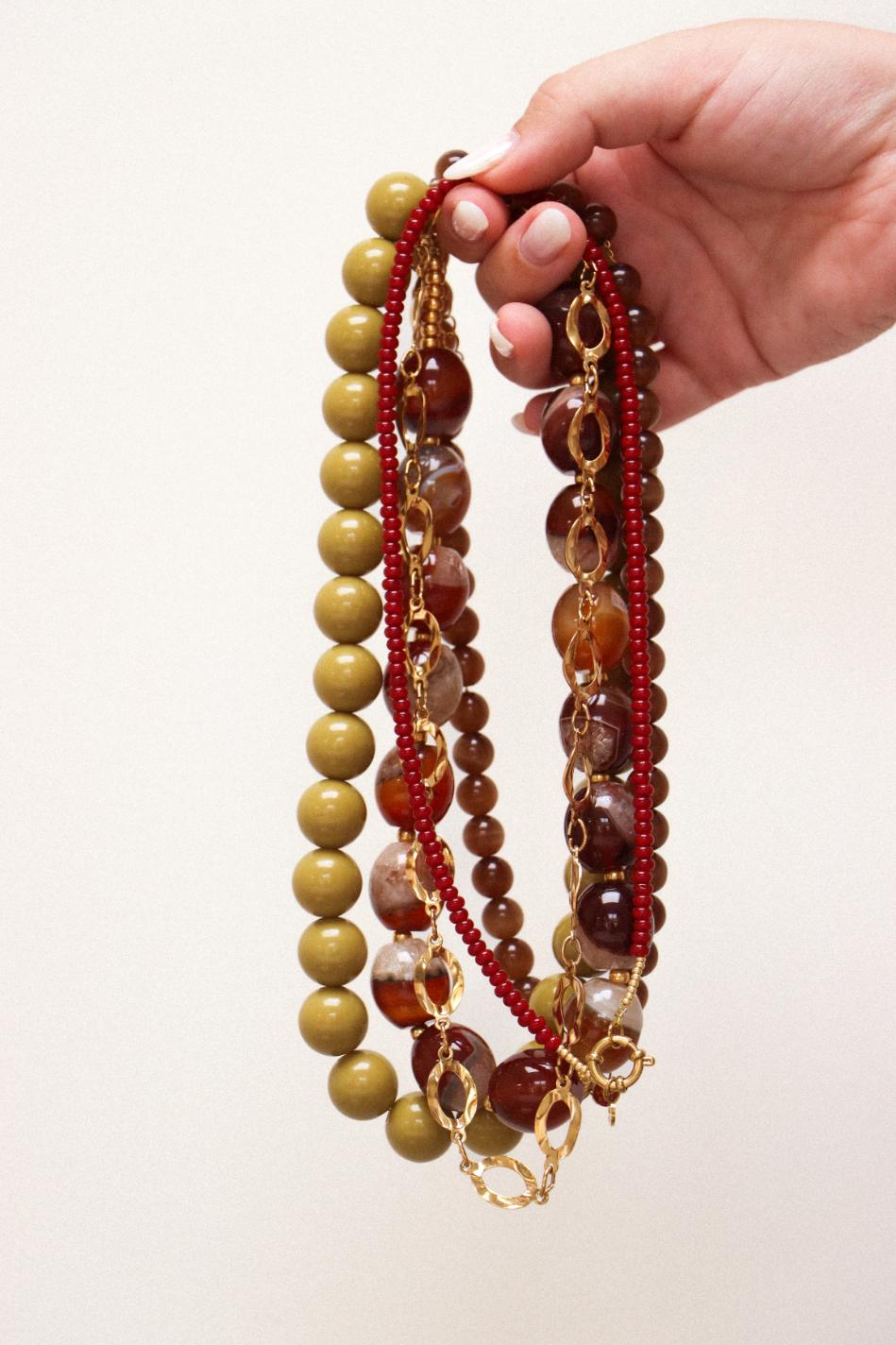Golden olive necklace gold