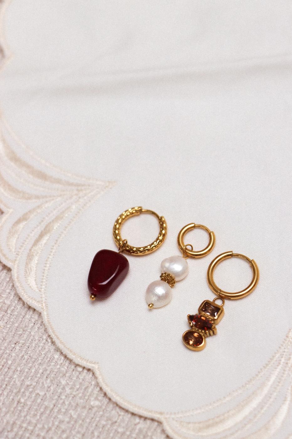 Burgundy hoop gold