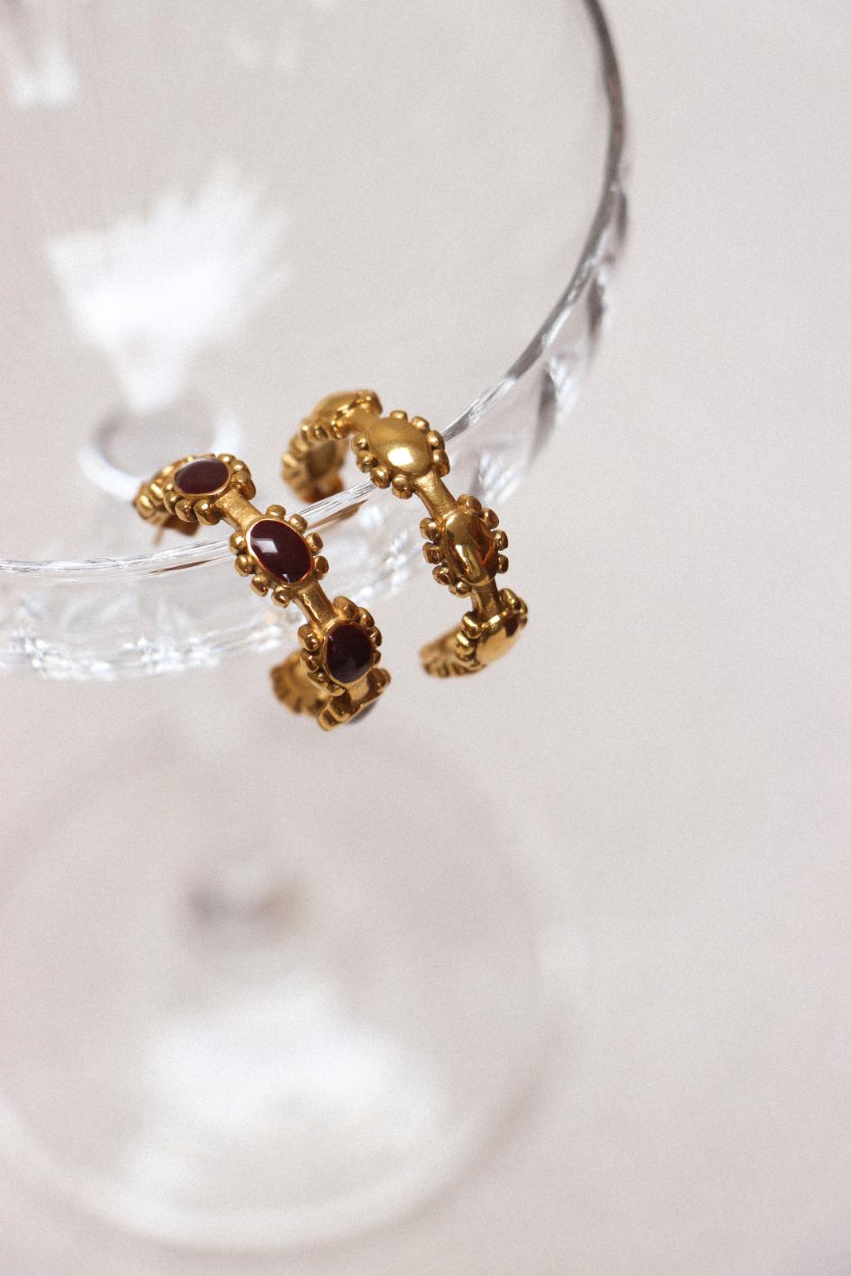 Garnet romance hoop gold