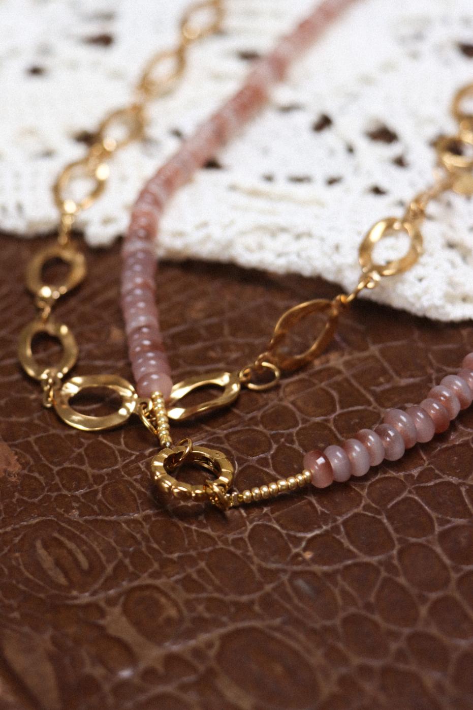 Satin twist necklace gold