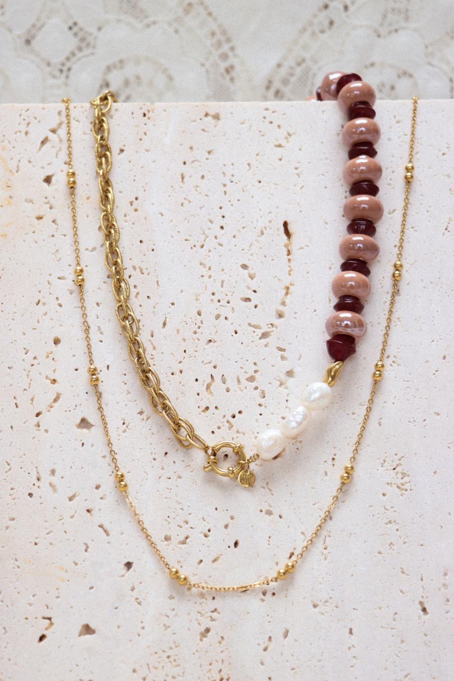 Long dots necklace gold