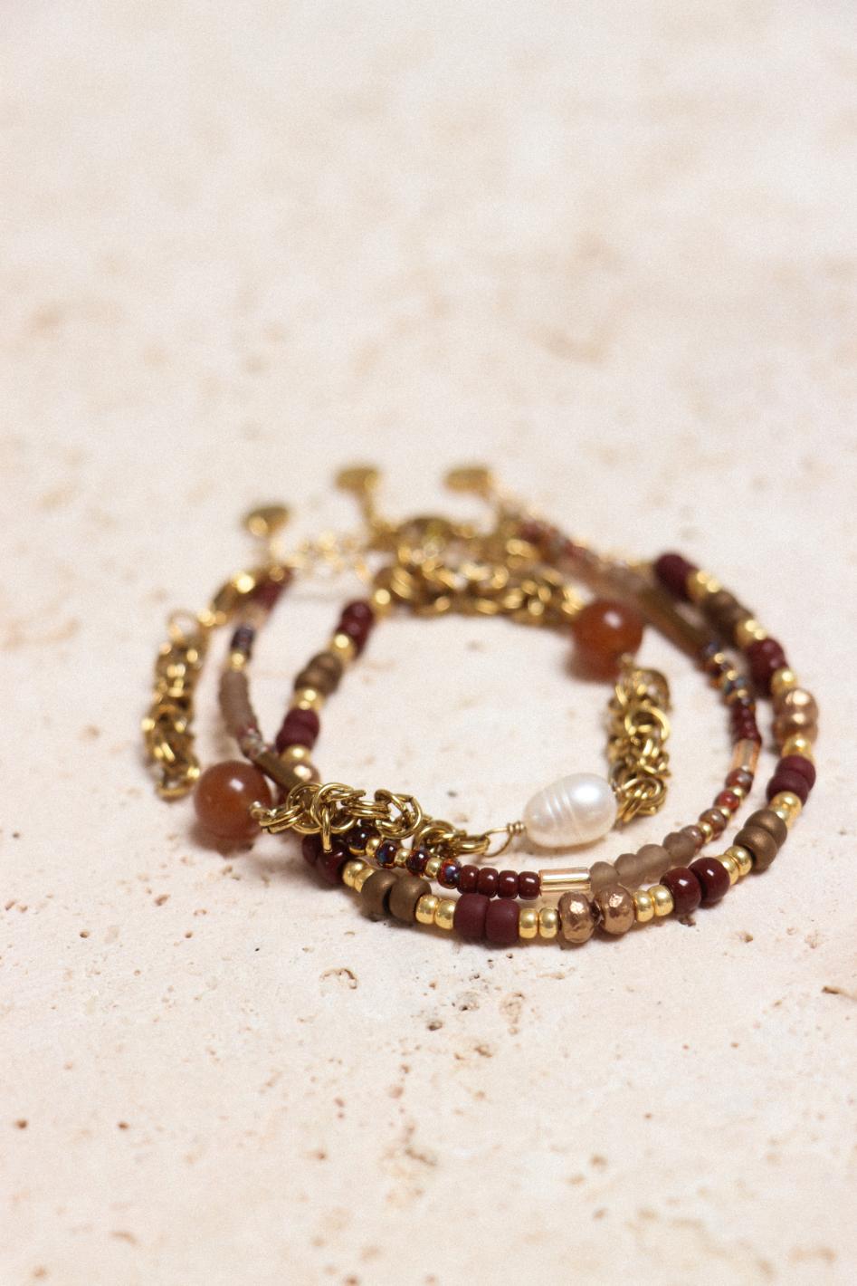 Chique brown bracelet gold