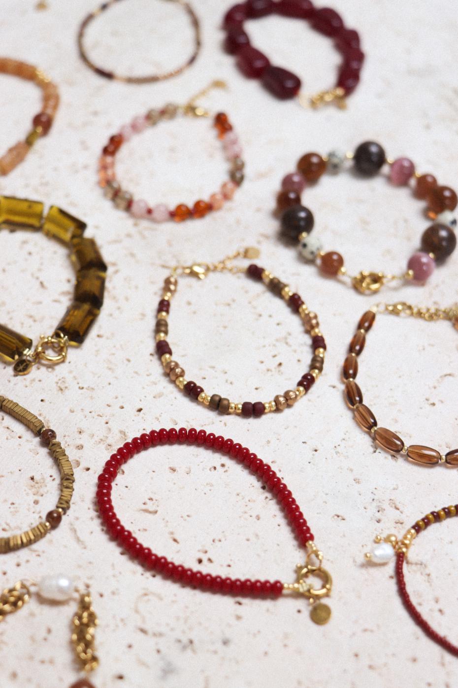 Burgundy small bracelet gold