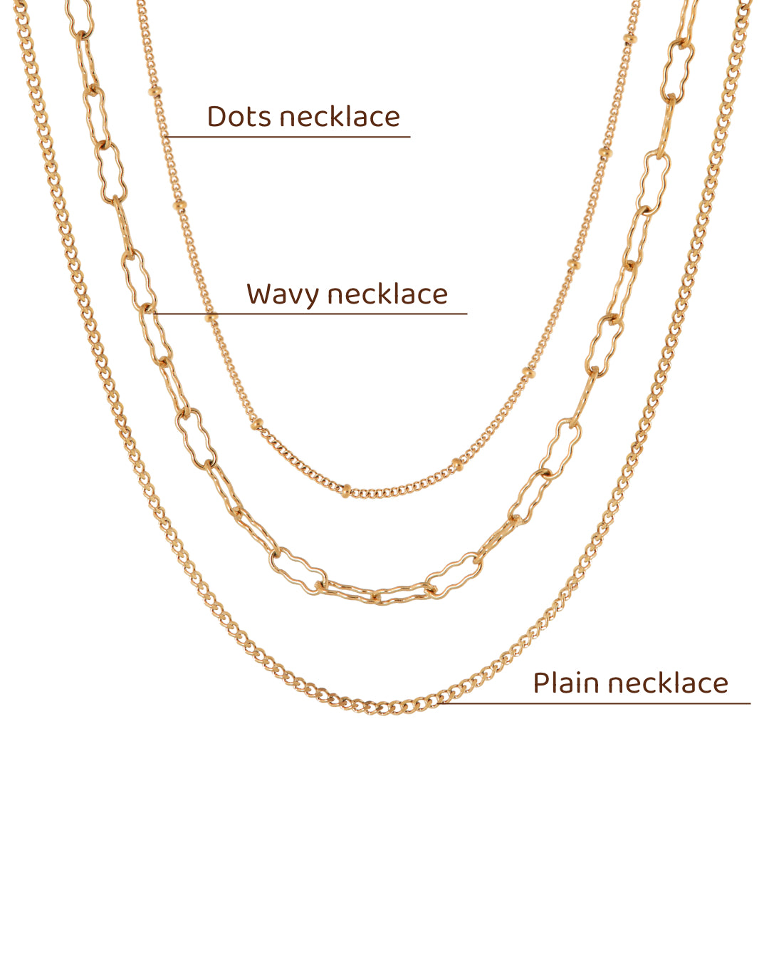 Initial necklace dots gold