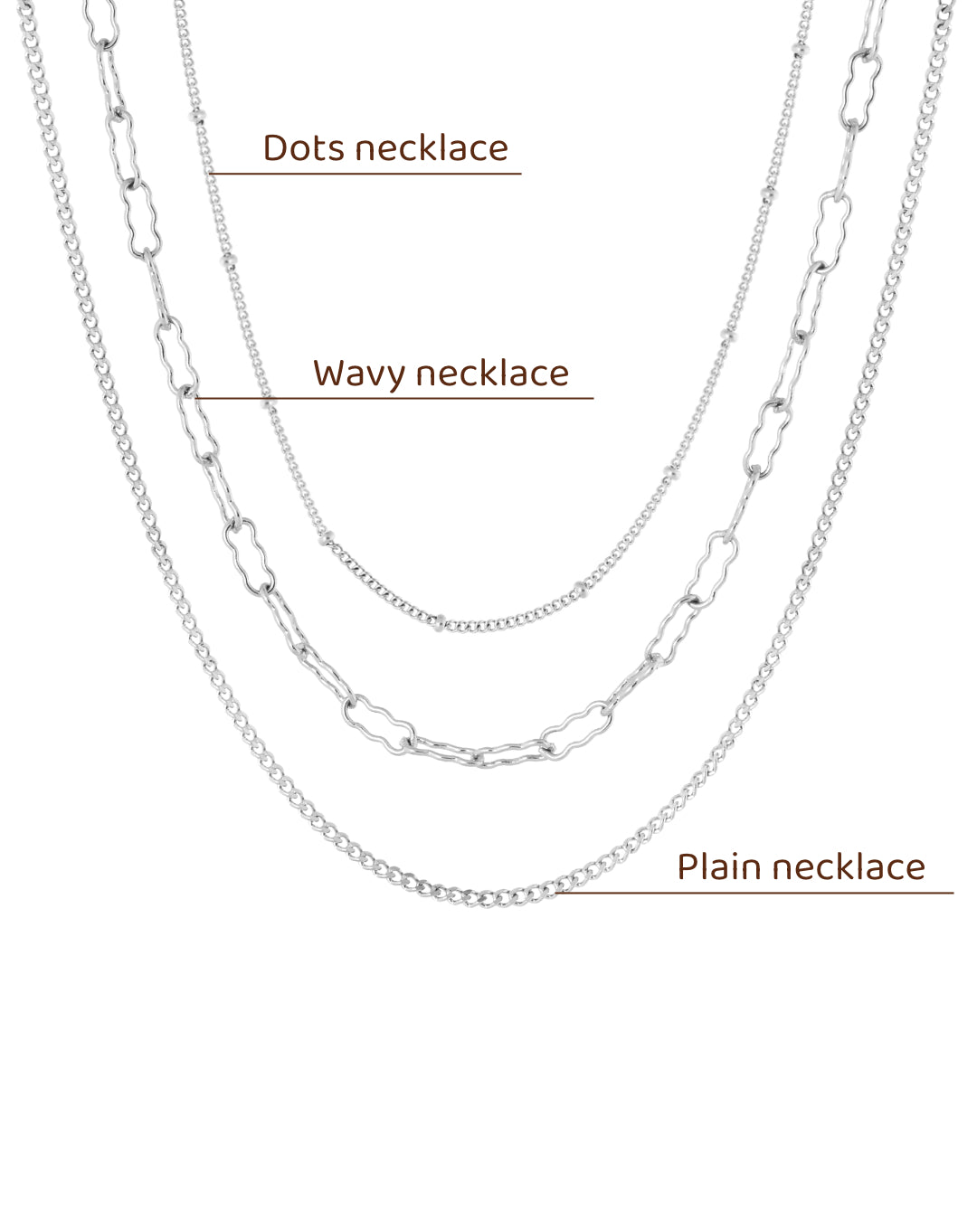 Initial necklace dots silver
