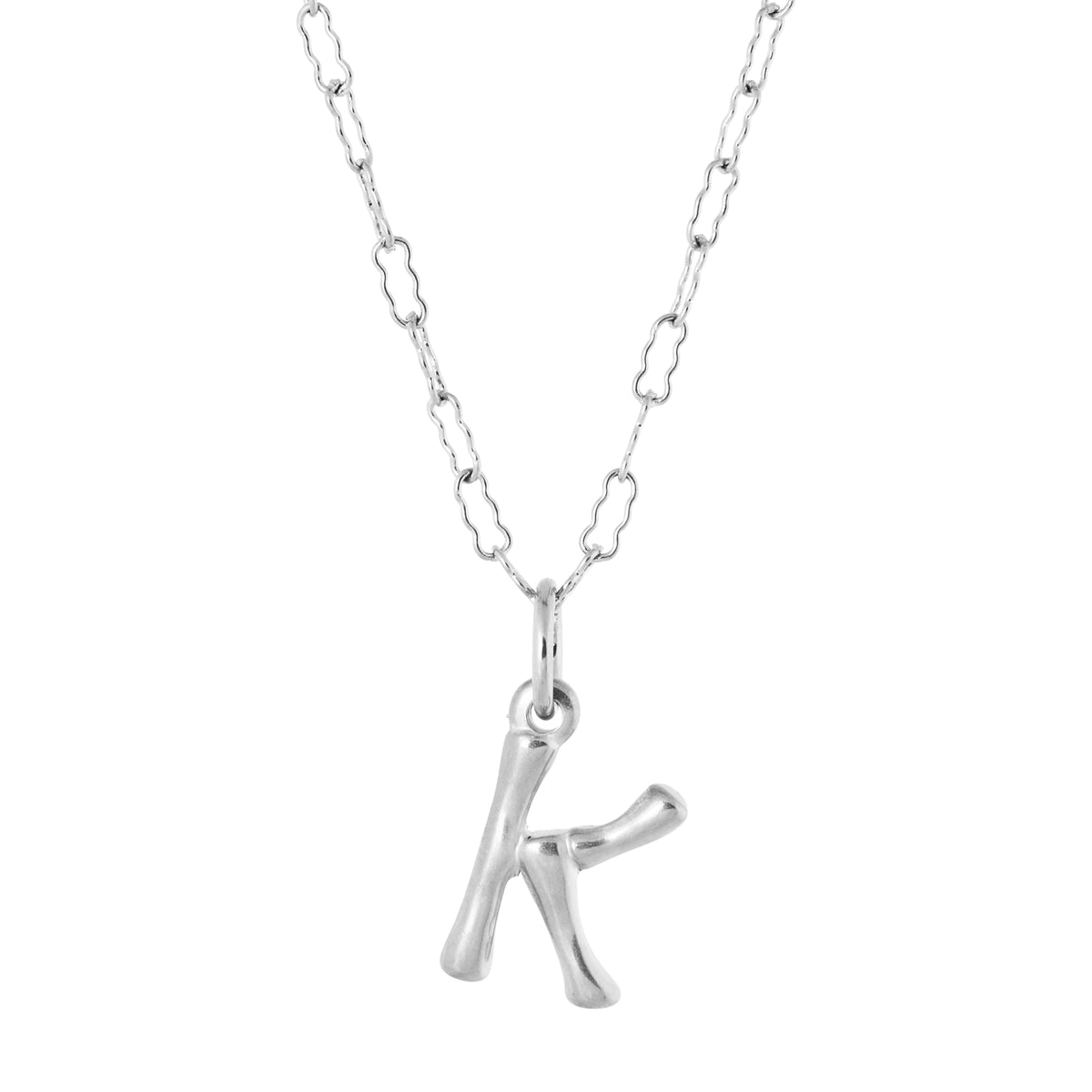 Initial big letter necklace silver