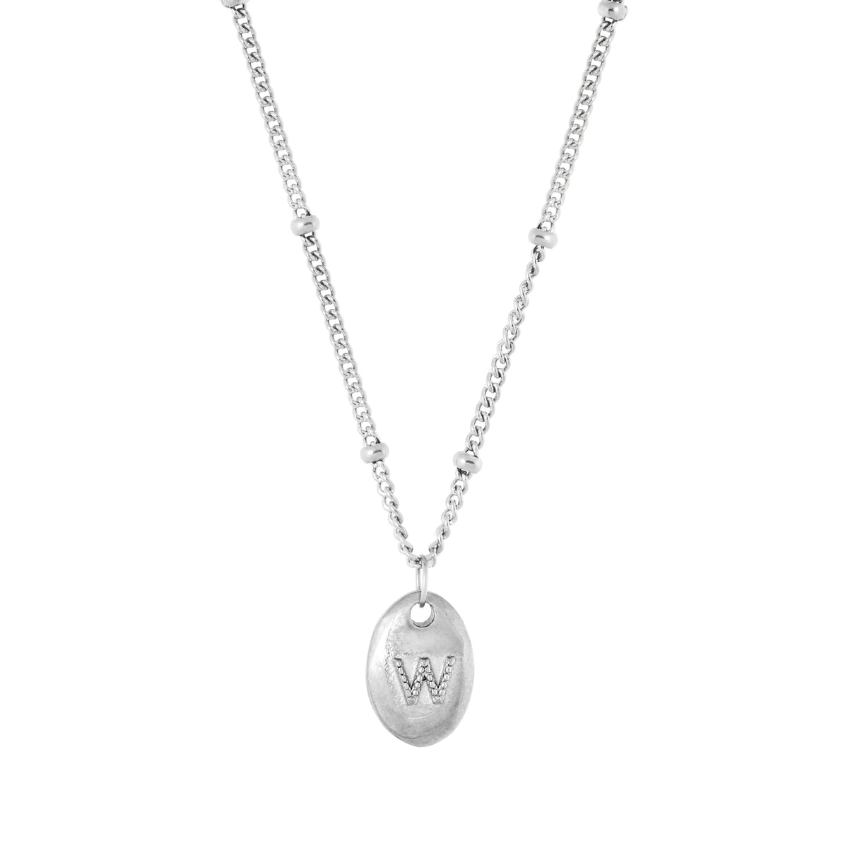 Initial necklace dots silver