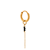 singlepair Chain black stone hoop gold