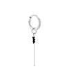 singlepair Chain black stone hoop silver