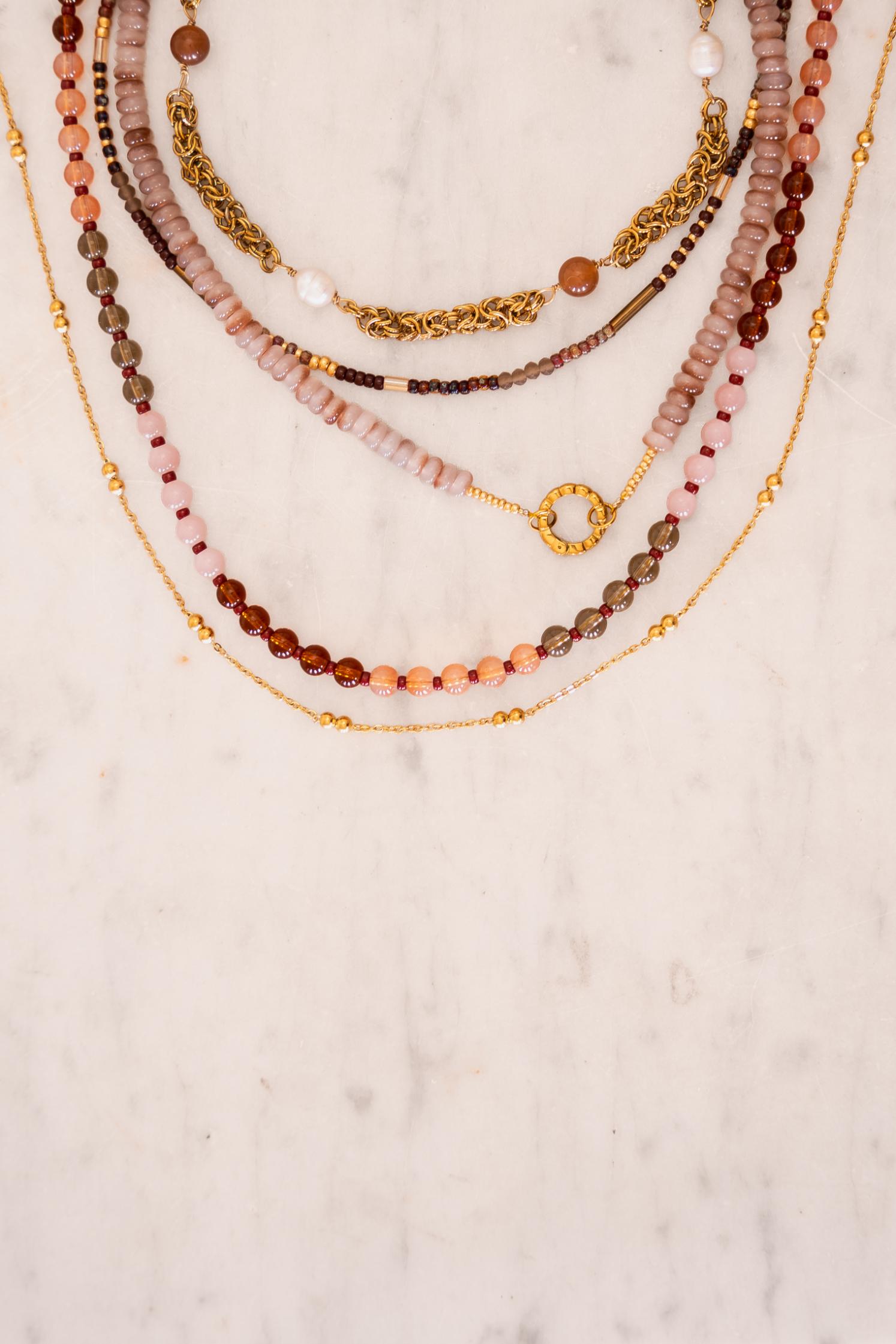 Amber gold necklace gold