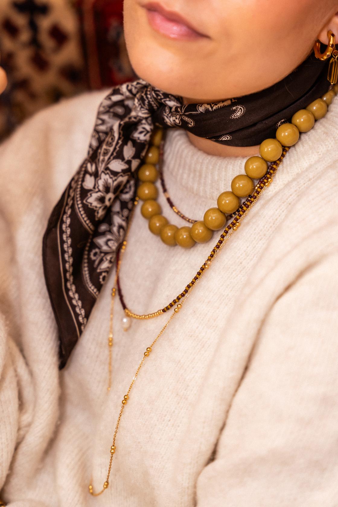 Golden olive necklace gold