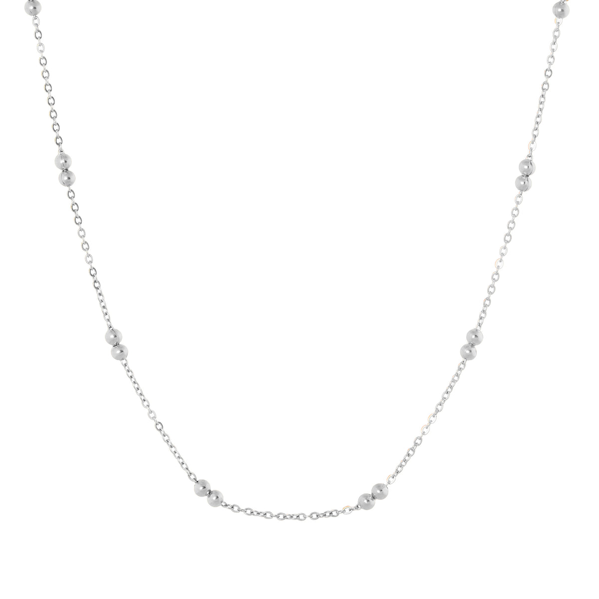 Long dots necklace silver