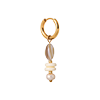 singlepair Natural shell hoop gold