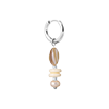singlepair Natural shell hoop silver
