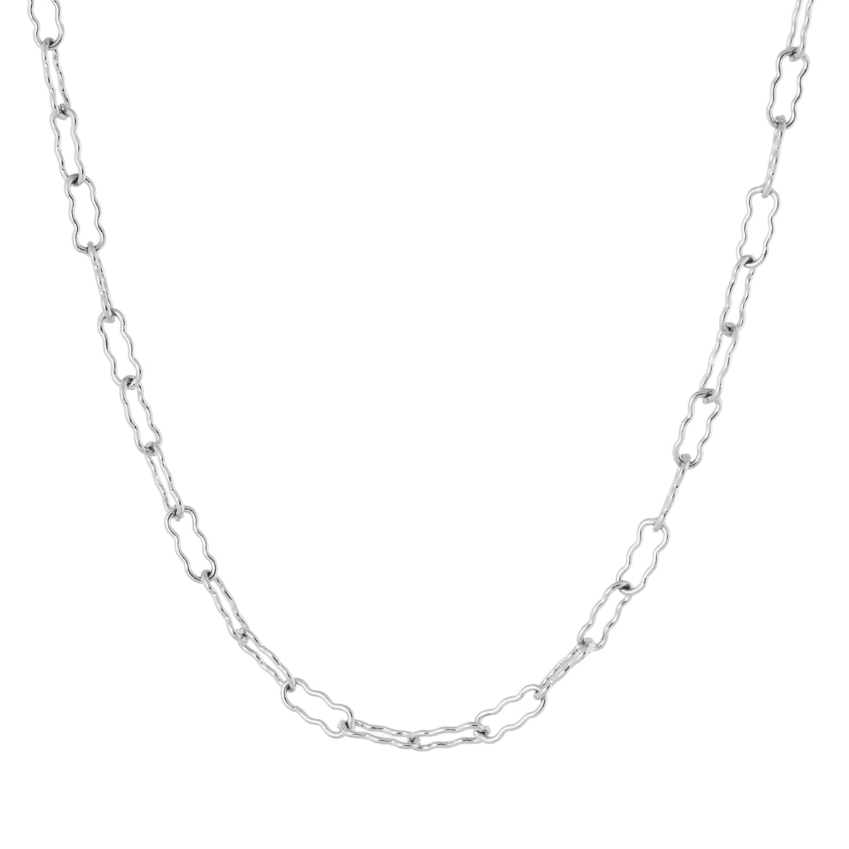 Wavy necklace silver