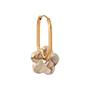 singlepair Oval flower brown hoop gold
