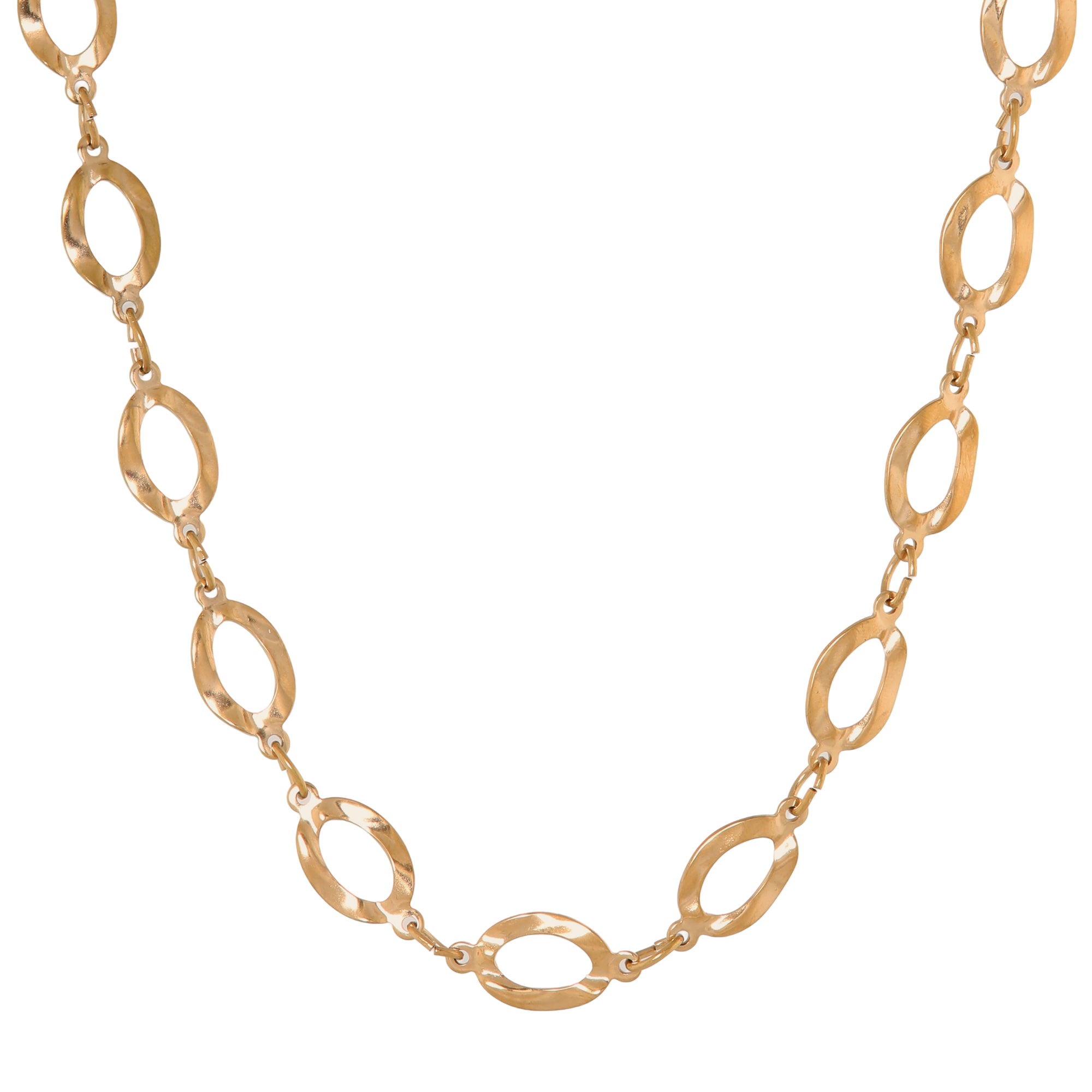 Oval frame necklace gold