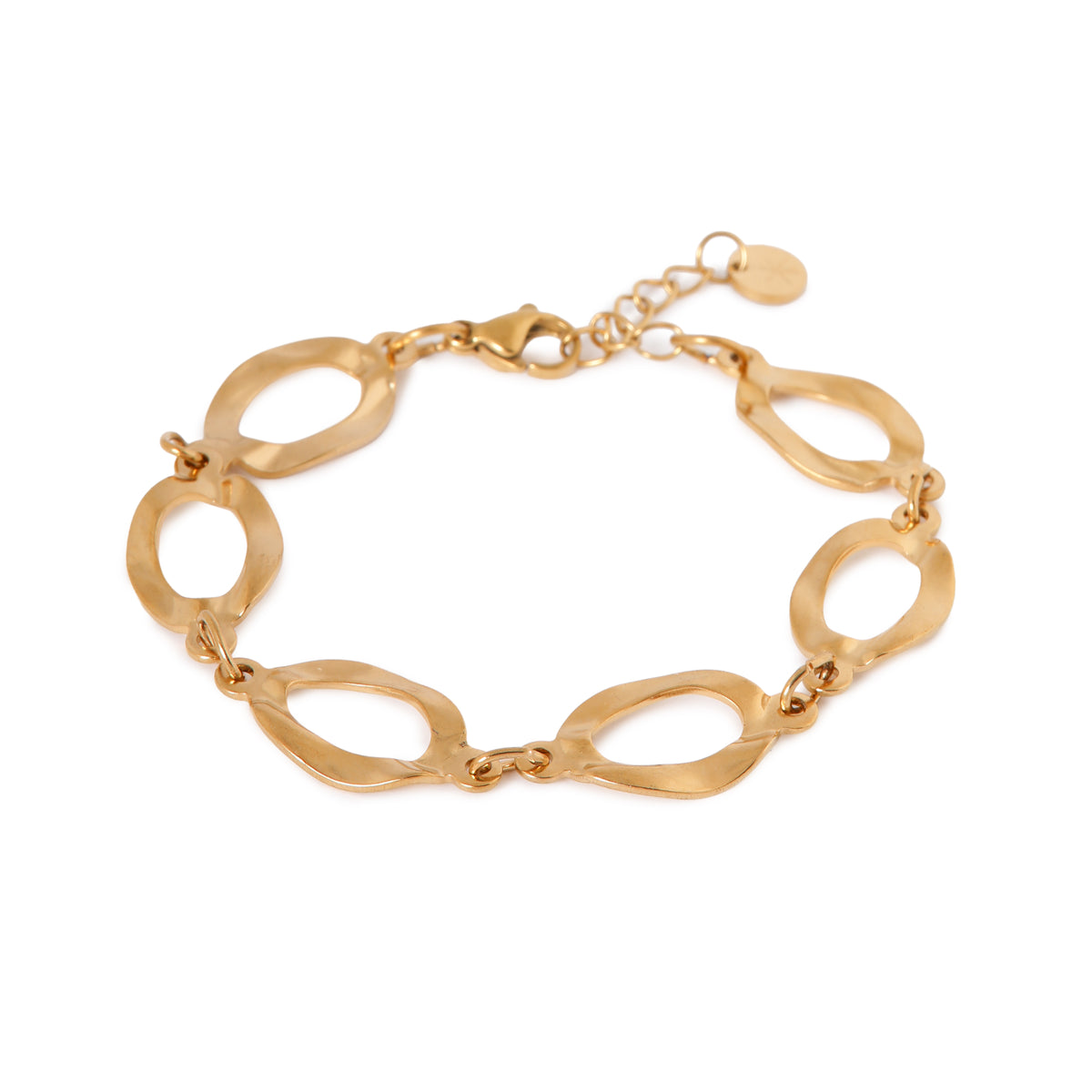 Oval frame bracelet gold