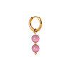 singlepair Pink cat eye hoop gold
