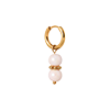 singlepair Pink feather hoop gold