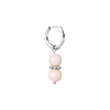 singlepair Pink feather hoop silver